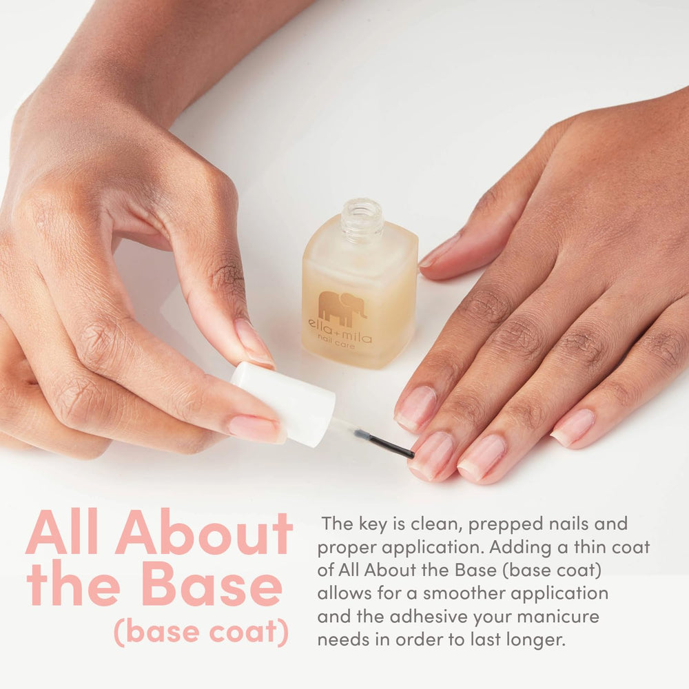 ella+mila label close-up highlighting vegan and 17-free formulation benefits