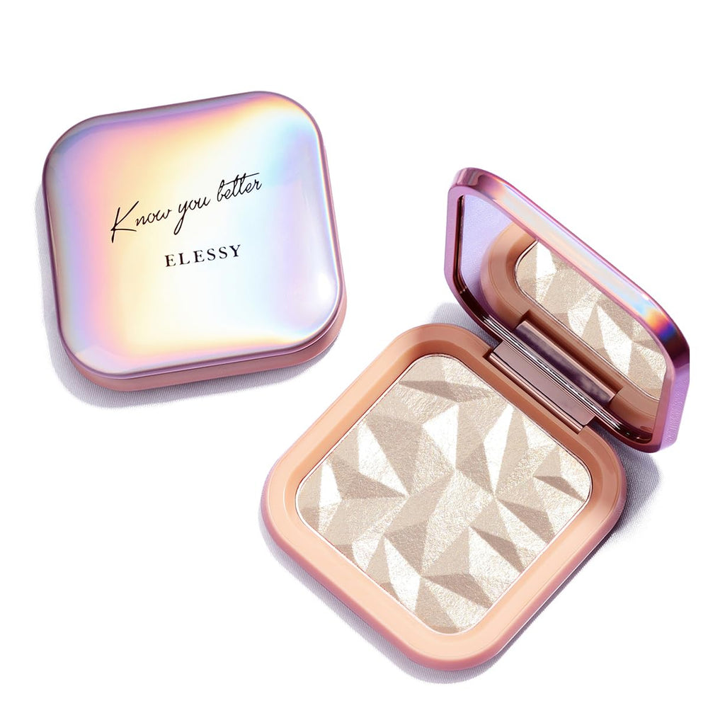 ELLESY palette beside coin for scale showing travel-friendly compact benefit