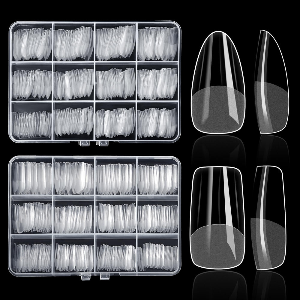 ELLEWIN front packaging displaying 480 clear nail tips and kit benefits