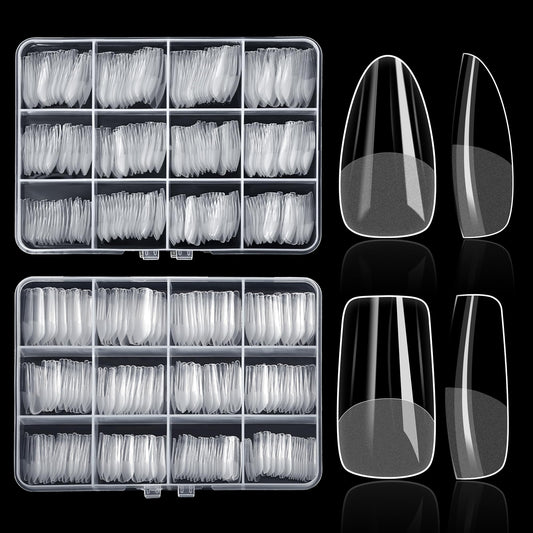 ELLEWIN front packaging displaying 480 clear nail tips and kit benefits