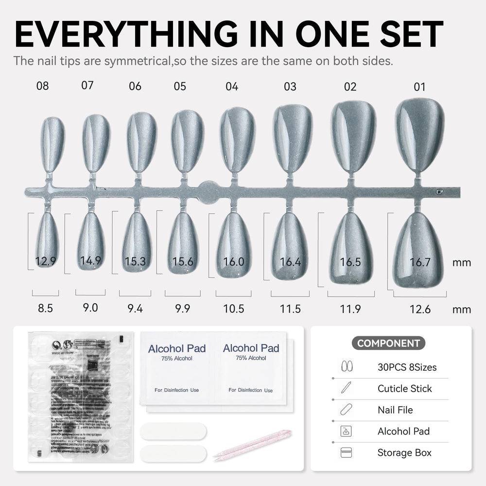ELLEWIN storage case open with nails organized by color for travel