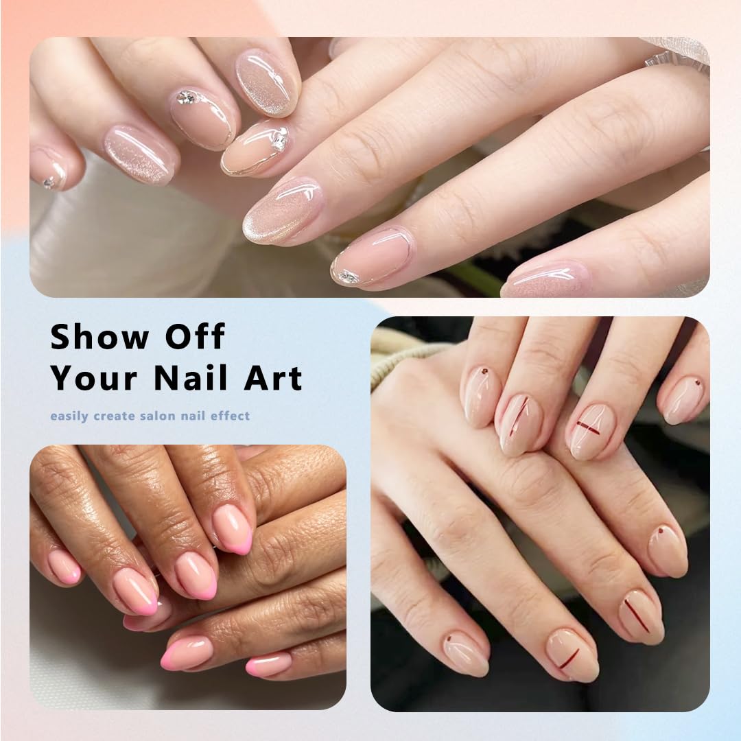 ELLEWIN tips applied and polished to show smooth finish and salon look
