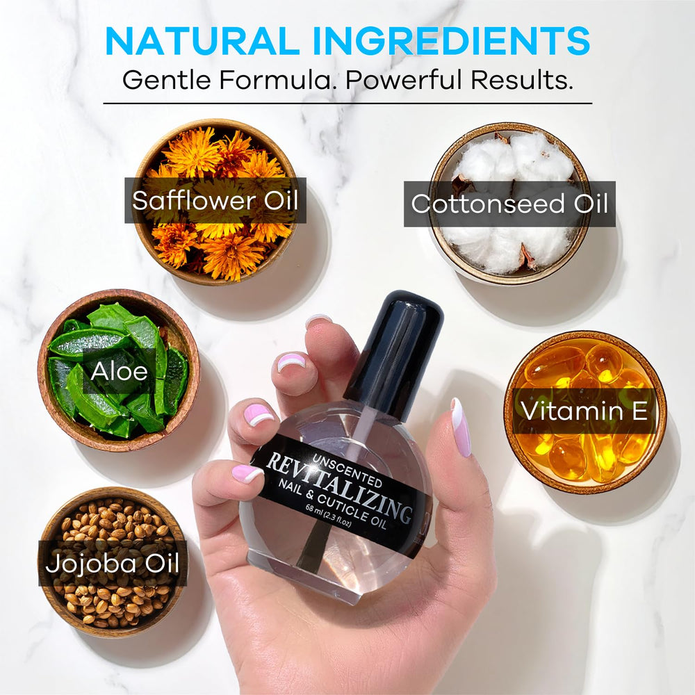 ELLIE CHASE applying oil to cuticle illustrating gentle massage and improved nail hydration