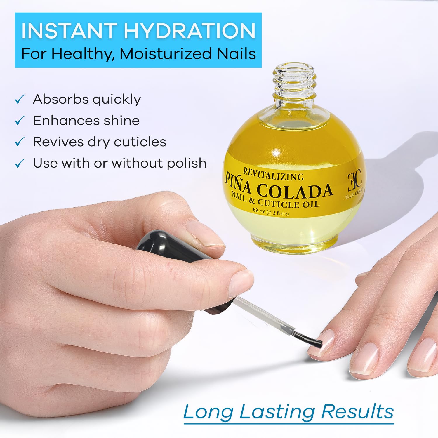 ELLIE CHASE single oil drop texture demonstrating lightweight absorption benefit