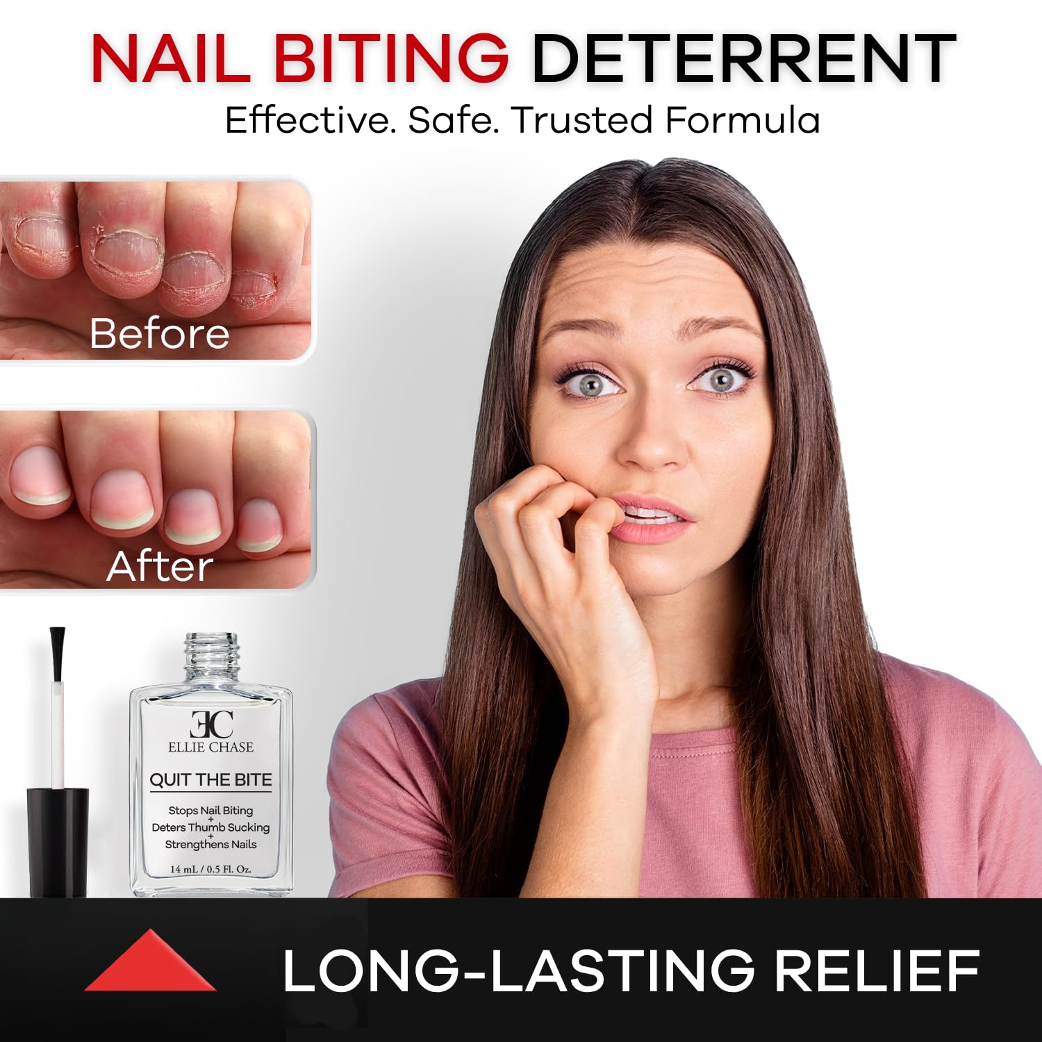ELLIE CHASE polish drying clear with subtle shine for discreet use