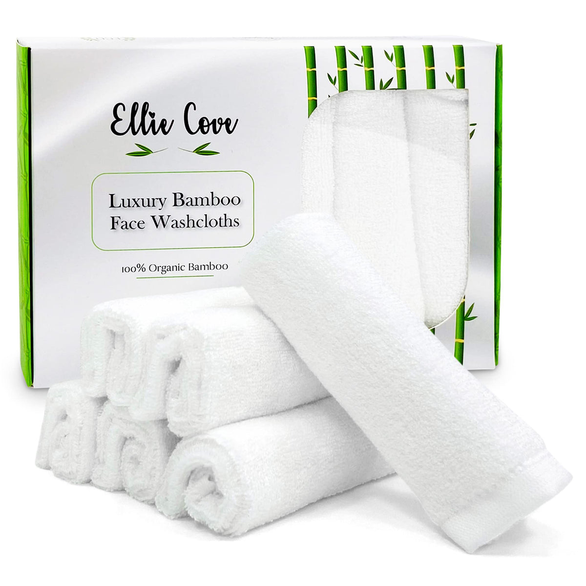 Ellie Cove front folded set showing six white cloths and neat stacking benefit