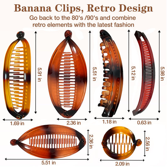 ELLOPH assorted banana clips laid out to show variety and styling options