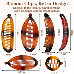 ELLOPH assorted banana clips laid out to show variety and styling options