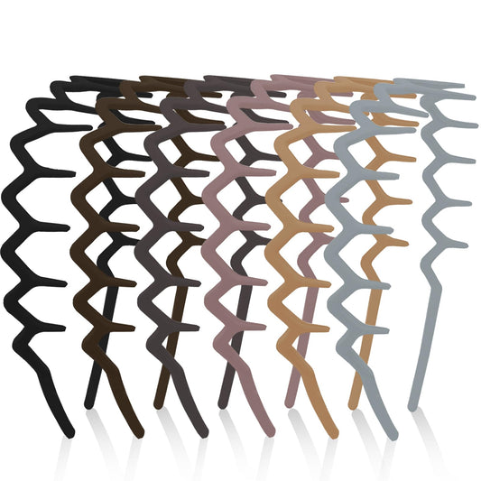ELLOPH front view packshot showing six neutral headbands and easy styling