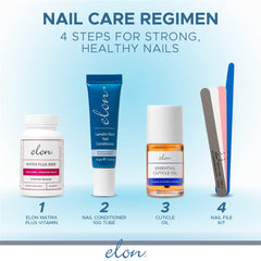 Elon cuticle oil applied on cuticle demonstrating softening and hydrating benefit