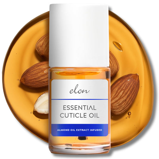 Elon cuticle oil front bottle showing compact 0.5 oz and easy storage benefit