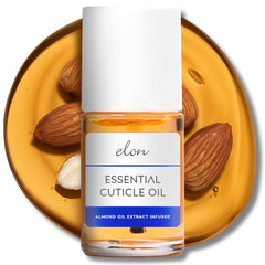Elon cuticle oil front bottle showing compact 0.5 oz and easy storage benefit