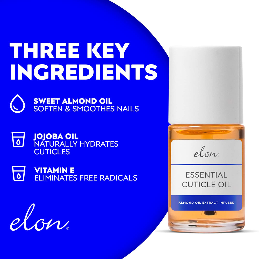 Elon cuticle oil droplet texture highlighting quick absorption and non-sticky feel