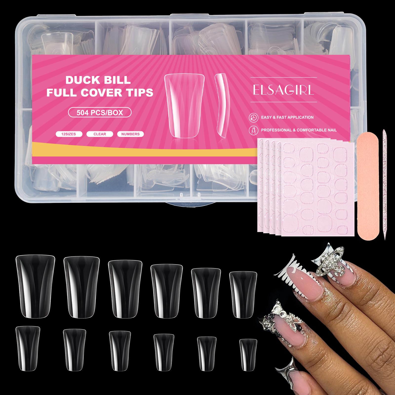 ELSAGIRL kit front packaging showing 504 tips and benefits