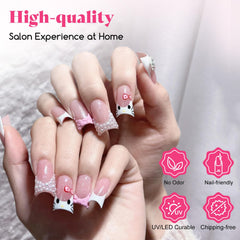 ELSAGIRL tips being glued on for quick salon application