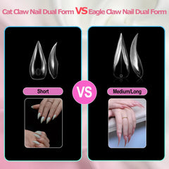 ELSAGIRL dual form in use with poly gel seated and curing for quicker extensions