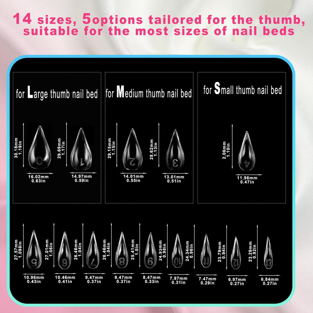 ELSAGIRL thumb-size compared to finger mold illustrating fit for wider nails