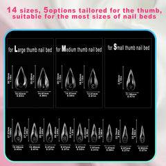 ELSAGIRL thumb-size compared to finger mold illustrating fit for wider nails