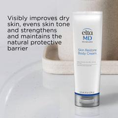 EltaMD 8 oz tube next to hand to show true size and convenience
