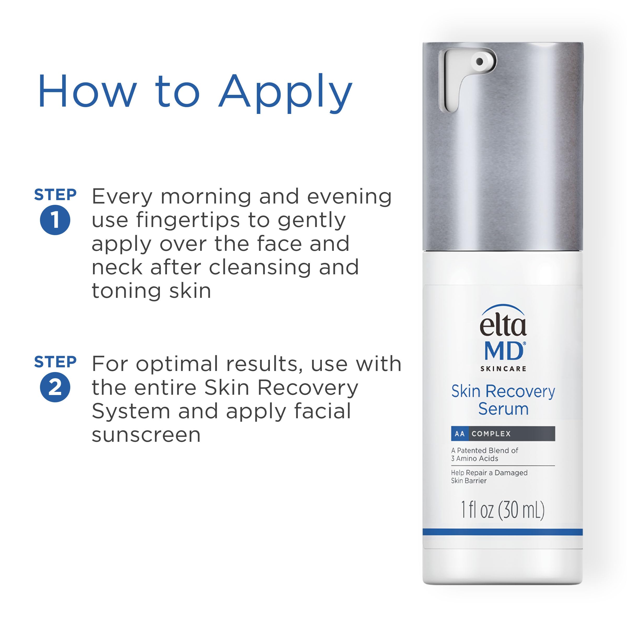 EltaMD applying serum to face showing gentle coverage and soothing benefit