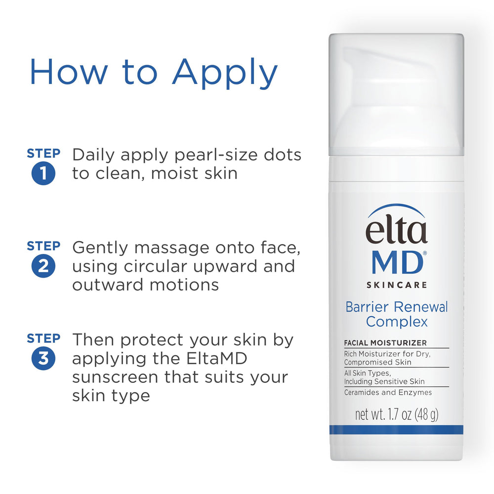 Bathroom vanity scene with EltaMD moisturizer demonstrating daily routine convenience benefit