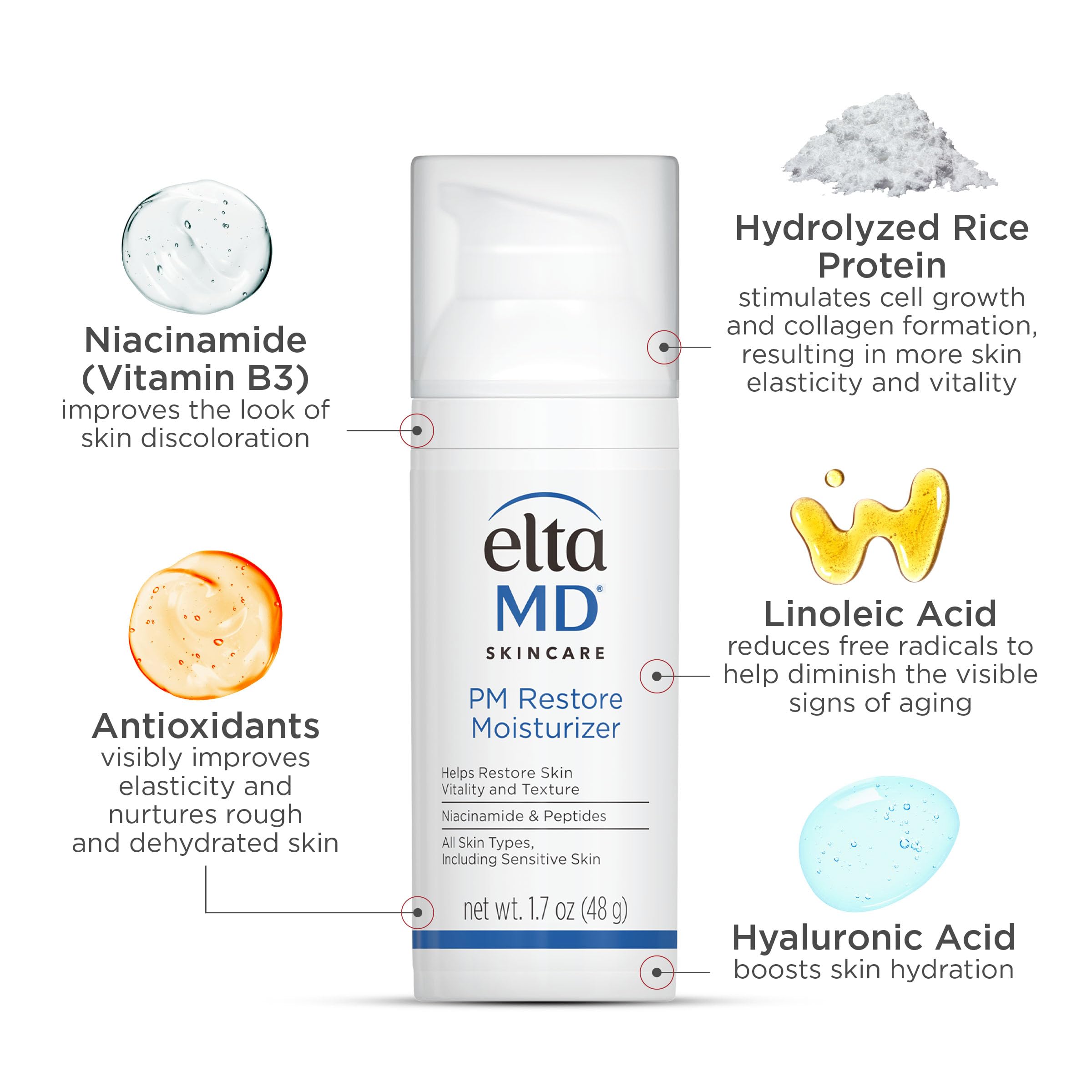 EltaMD moisturizer on a bathroom counter as part of nightly routine for improved skin