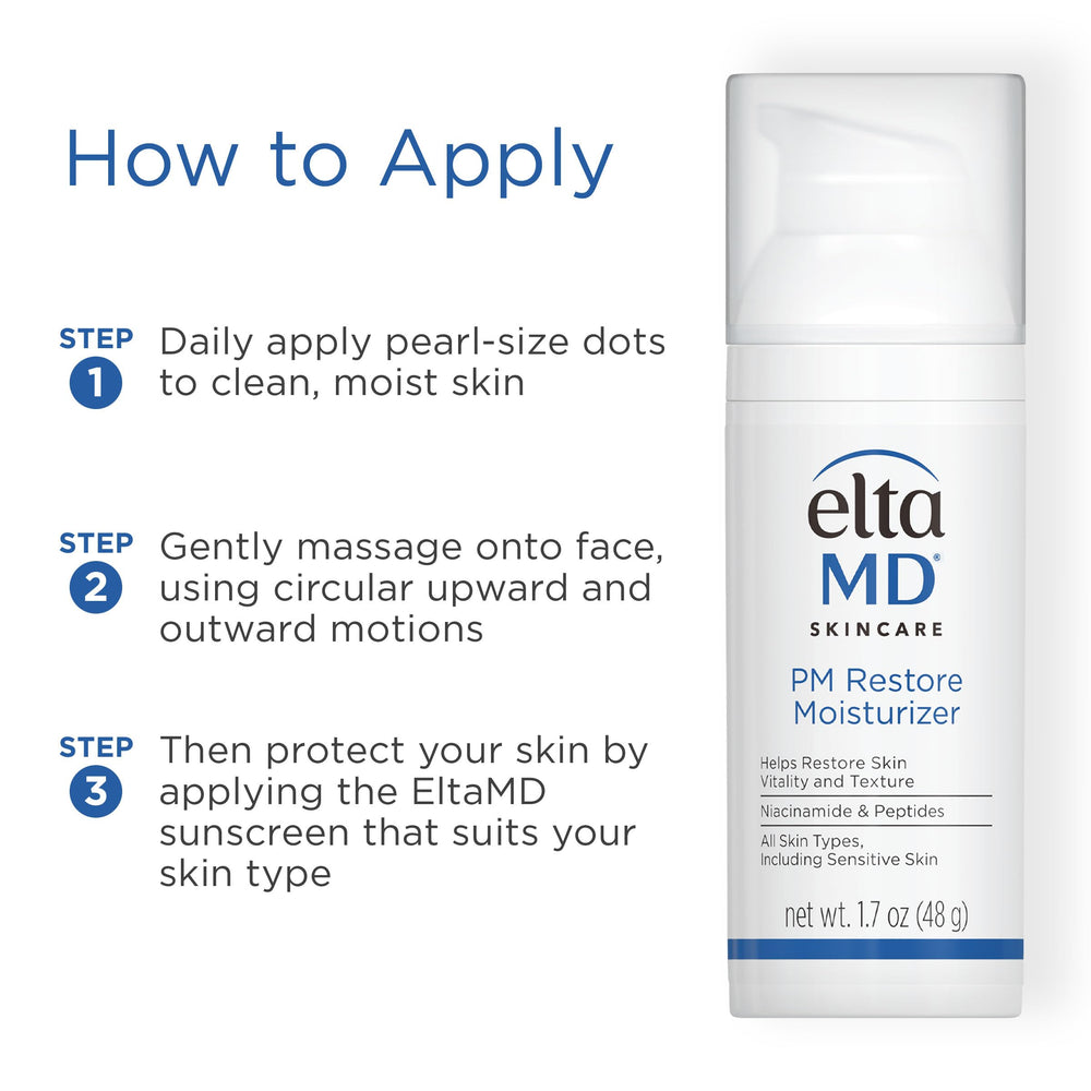 EltaMD bottle next to a ruler for 1.7 oz size comparison and travel-friendly benefit