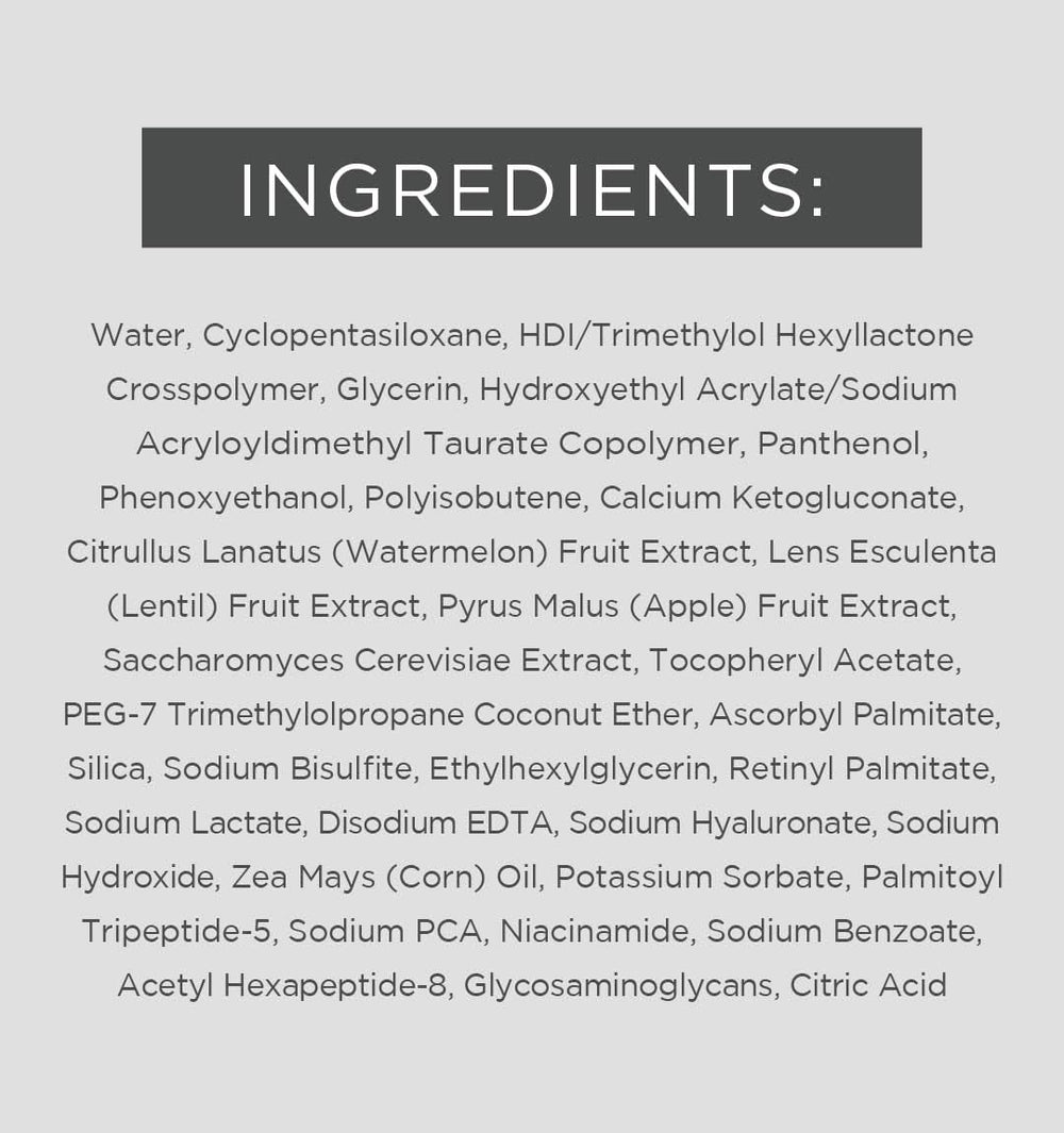 EltaMD Renew Eye Gel on bathroom counter next to makeup showing seamless layering benefit