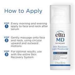 Back label of EltaMD moisturizer showing ingredient list and usage instructions benefit