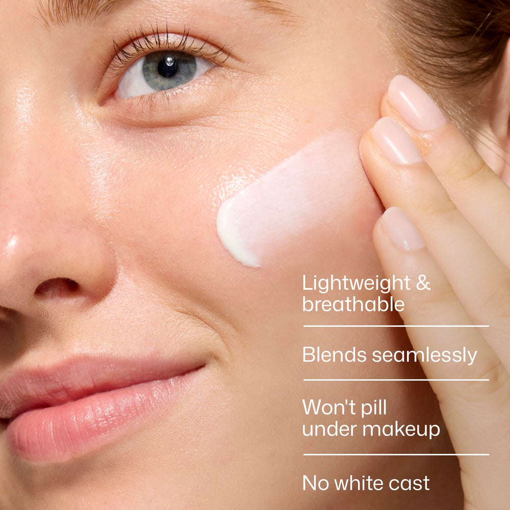 EltaMD cream texture close-up showing lightweight, non-greasy absorption