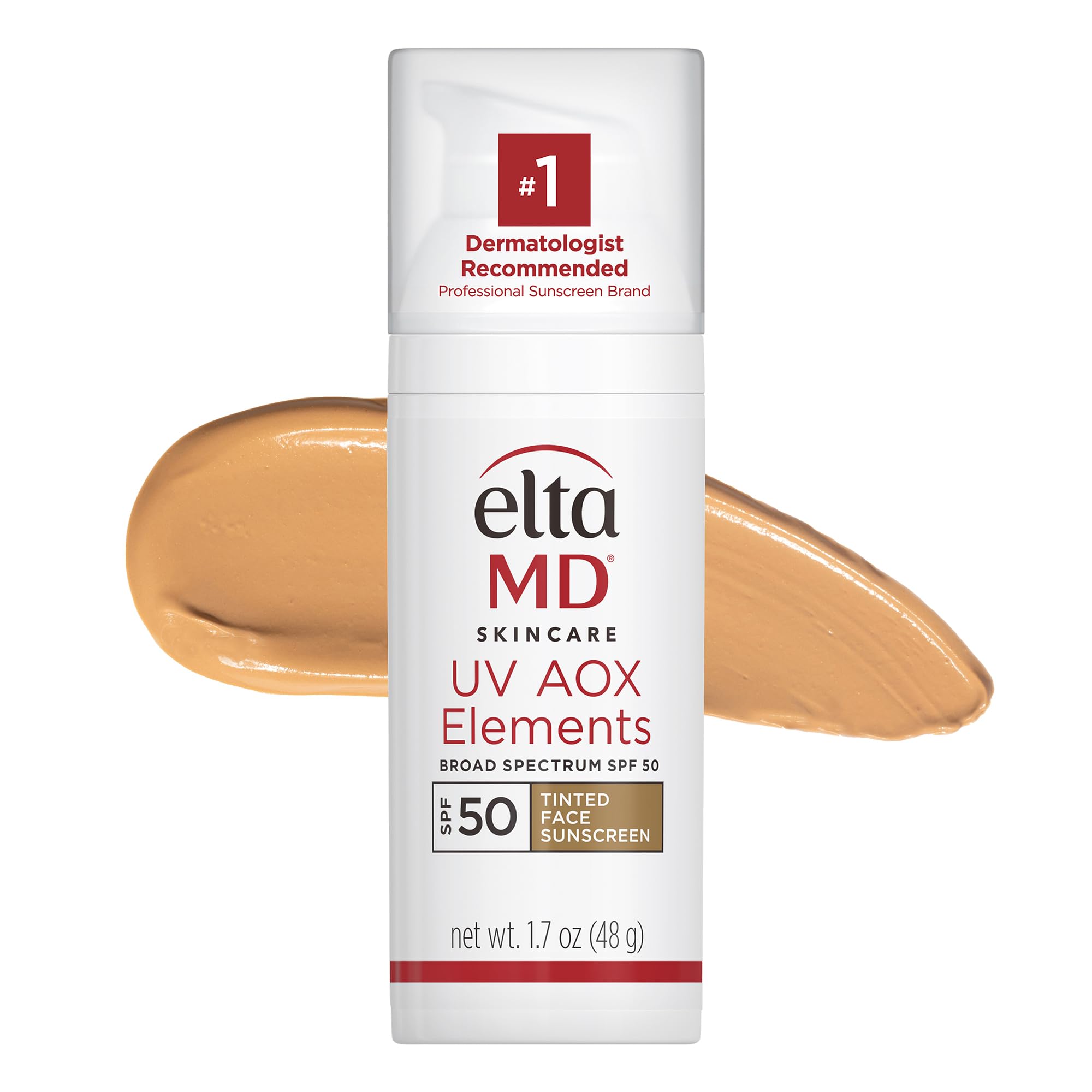 EltaMD front packaging showing SPF 50 tint and benefits