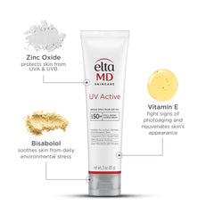 Applying EltaMD UV Active to face for water-resistant sun protection