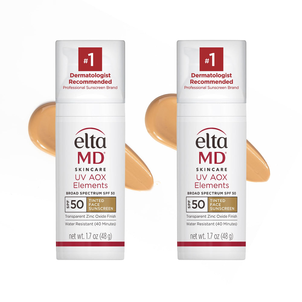 EltaMD pump bottle front view showing SPF 50 and tint for everyday protection