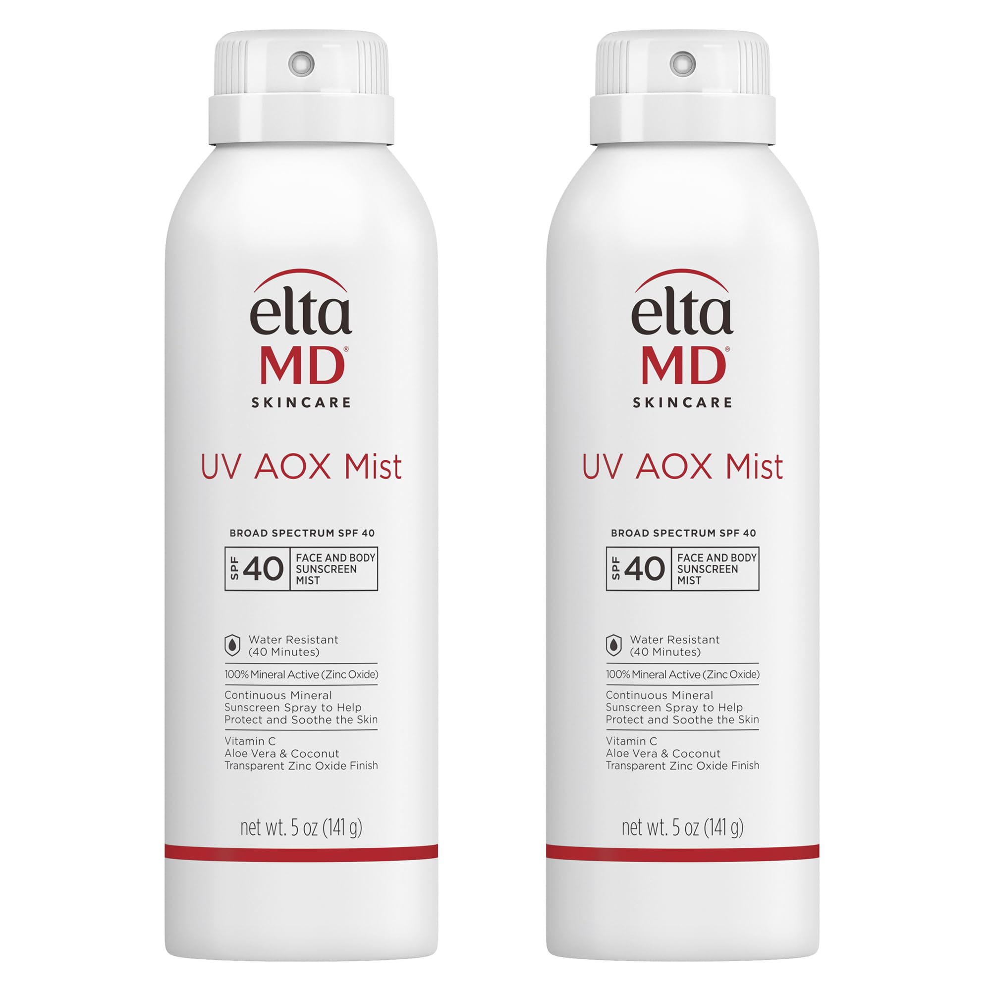EltaMD bottle front view showing SPF 40 protection and clear benefits