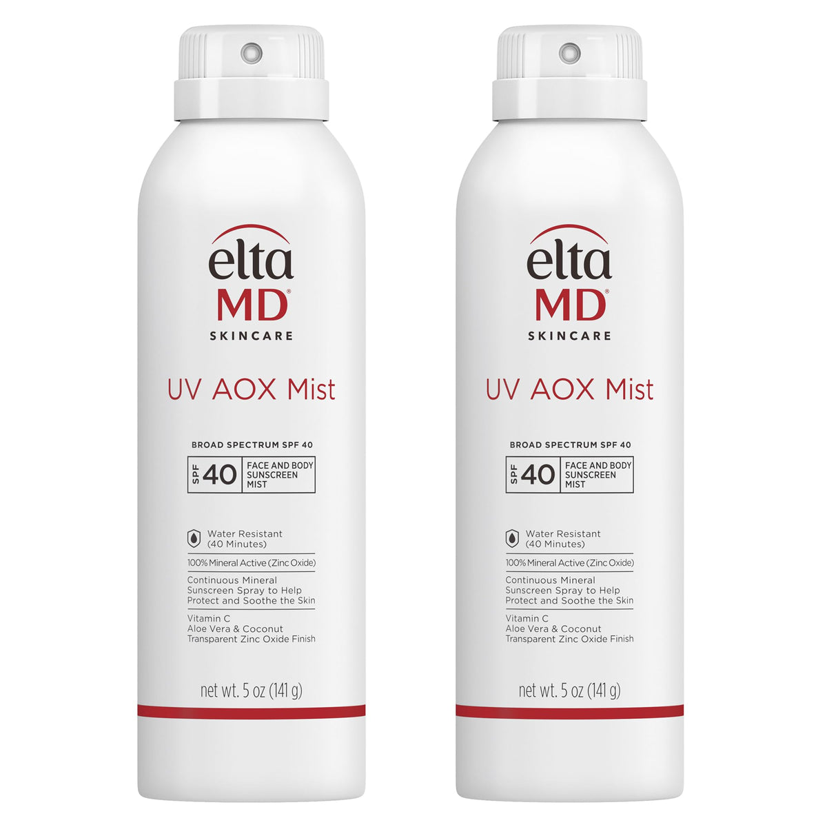 EltaMD bottle front view showing SPF 40 protection and clear benefits