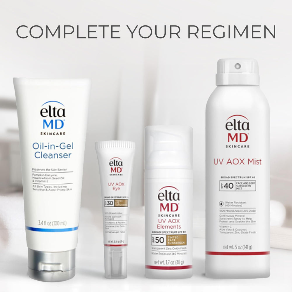 EltaMD mist texture on forearm demonstrating light, non-greasy finish