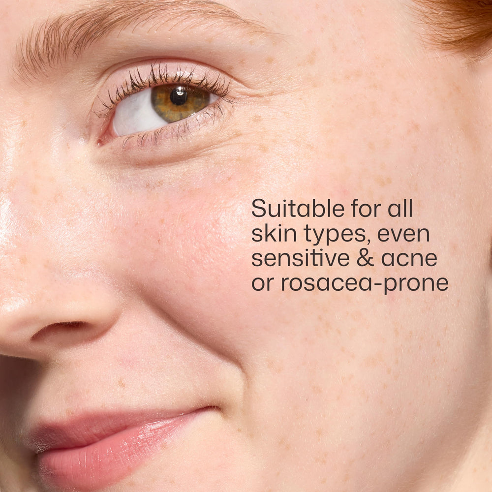 EltaMD ingredient label close-up showing niacinamide and zinc oxide benefit