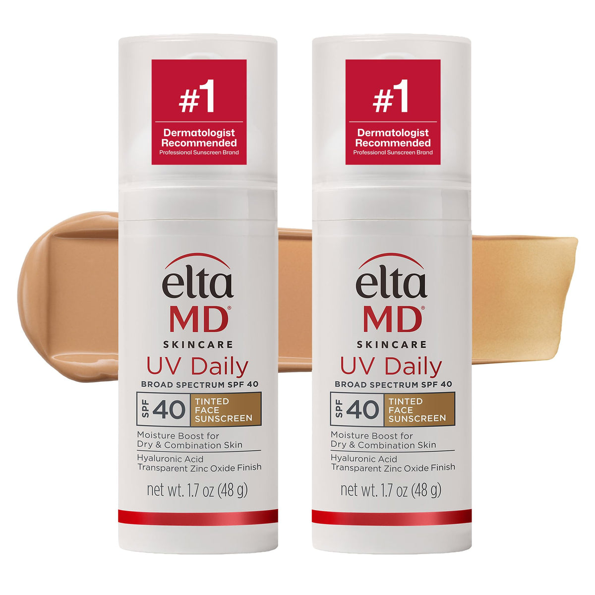 EltaMD front packaging showing pump and label for easy identification and portability