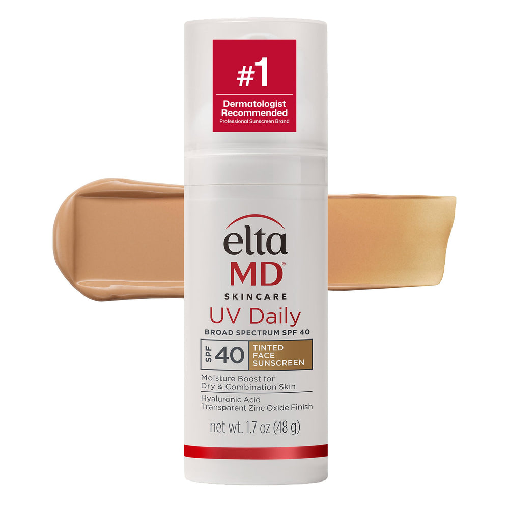 EltaMD front pump bottle showing product branding and travel-friendly size benefit