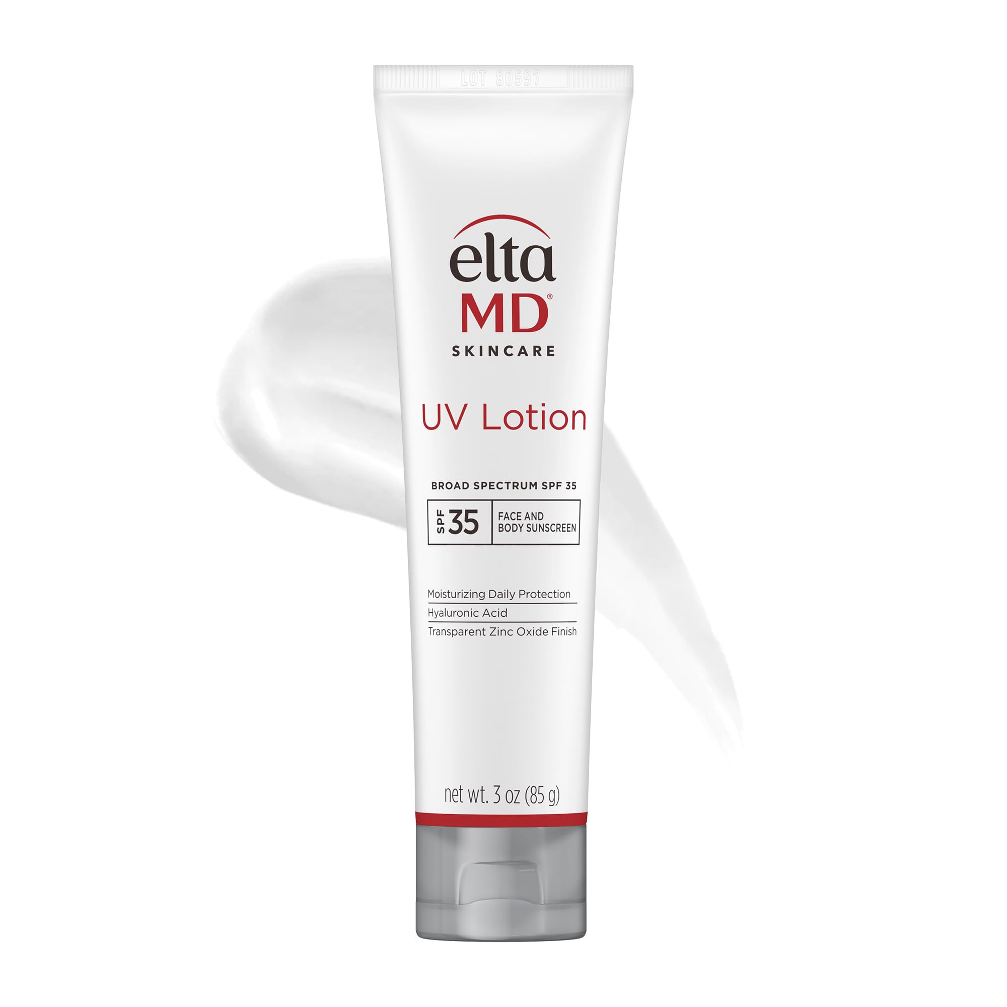 EltaMD UV Lotion front packaging showing SPF 35 and benefits