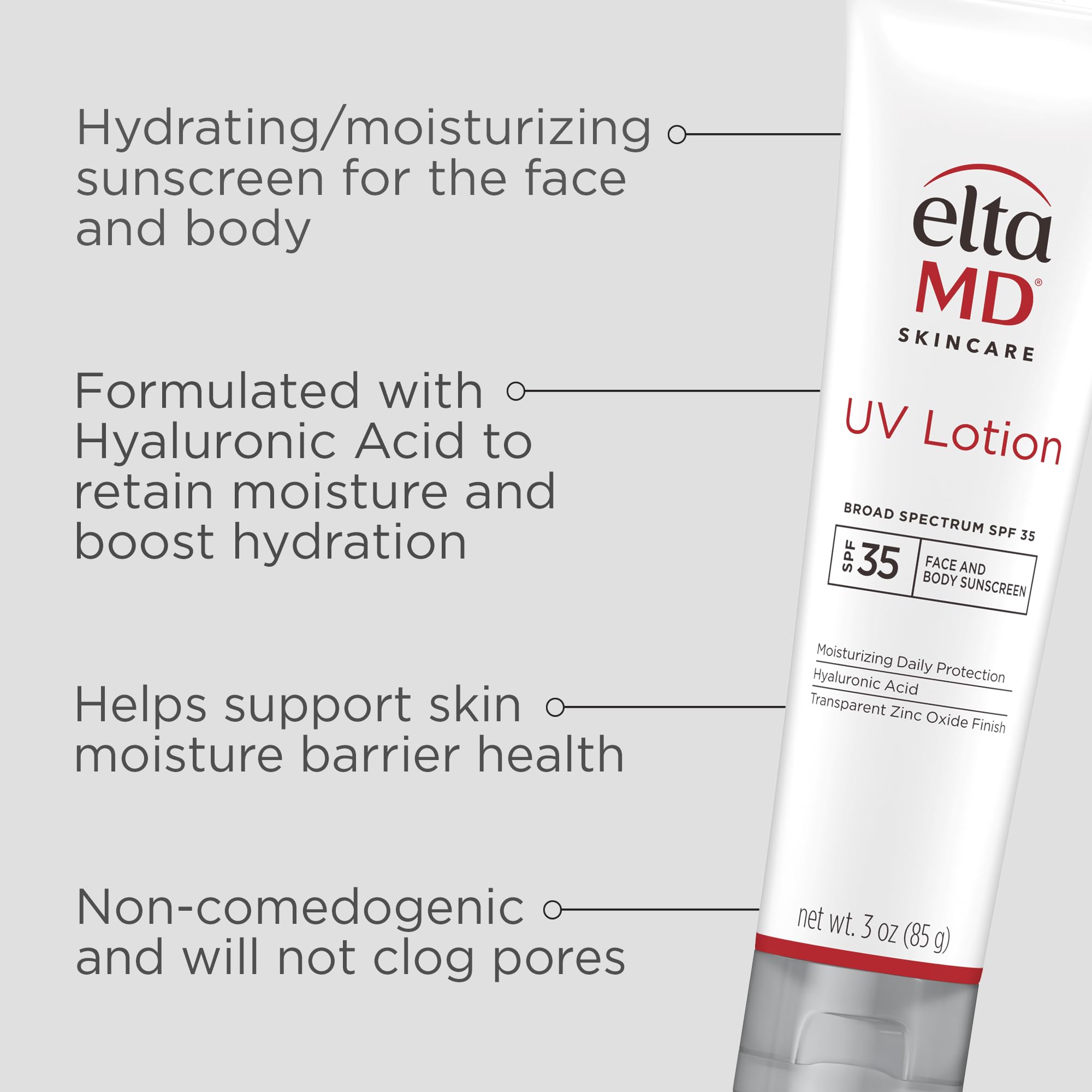 EltaMD product texture close-up highlighting hydrating, non-greasy finish