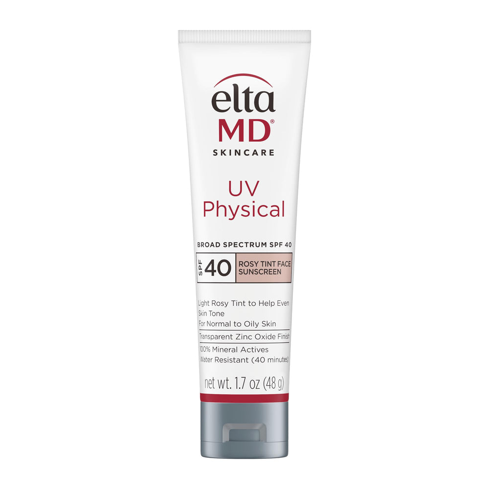 EltaMD front packaging showing SPF 40 and rosy tint benefit