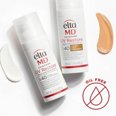 EltaMD sunscreen being applied to hand showing blendability and coverage