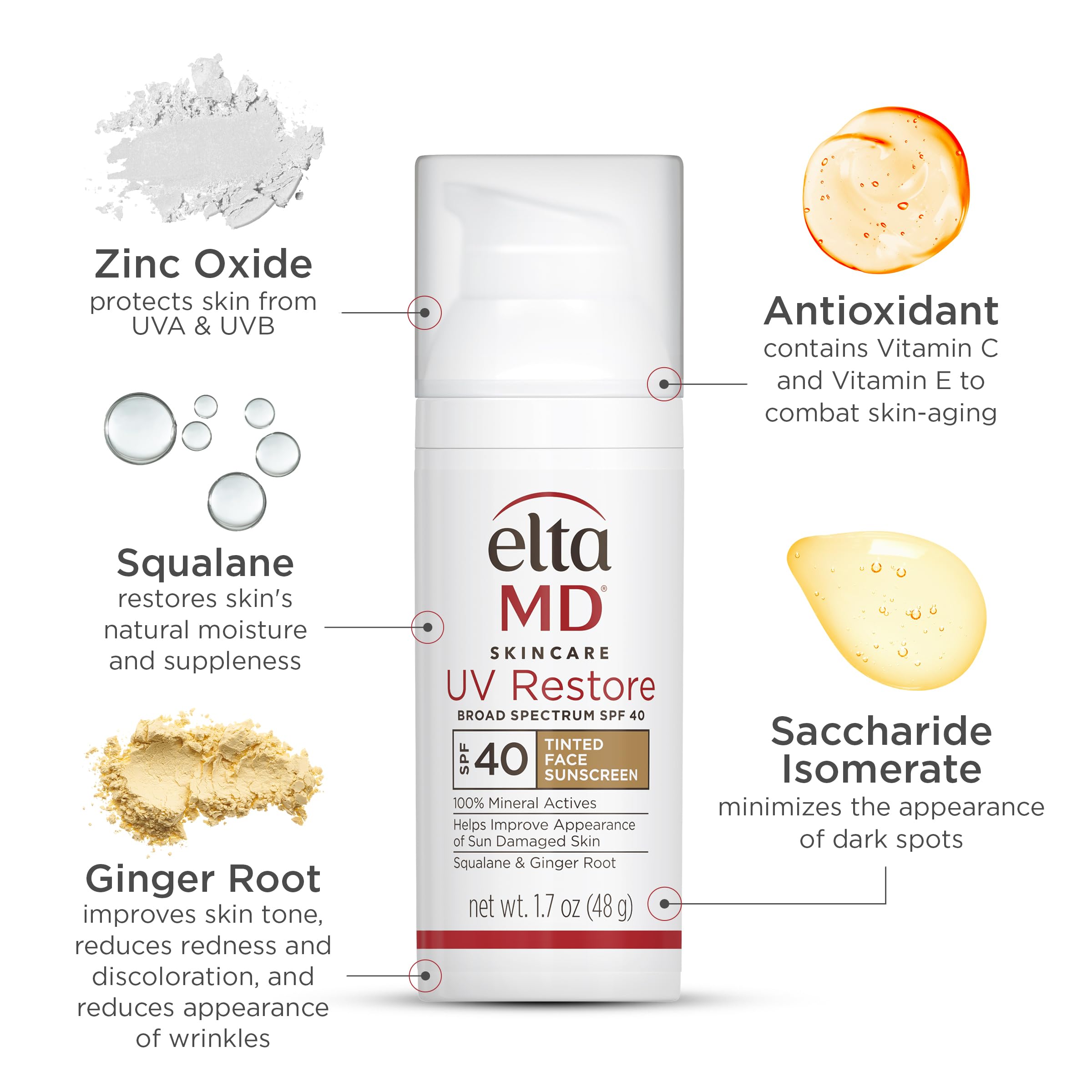 Close-up of EltaMD texture demonstrating smooth, hydrating cream