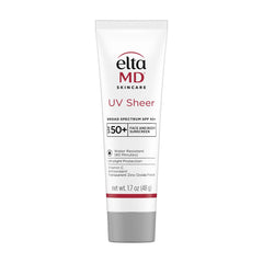 EltaMD UV Sheer front tube showing label and pump, convenient protection
