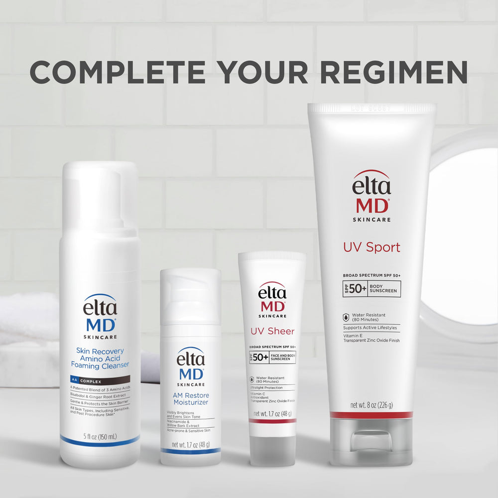 EltaMD next to passport and sunglasses, travel-size convenience benefit