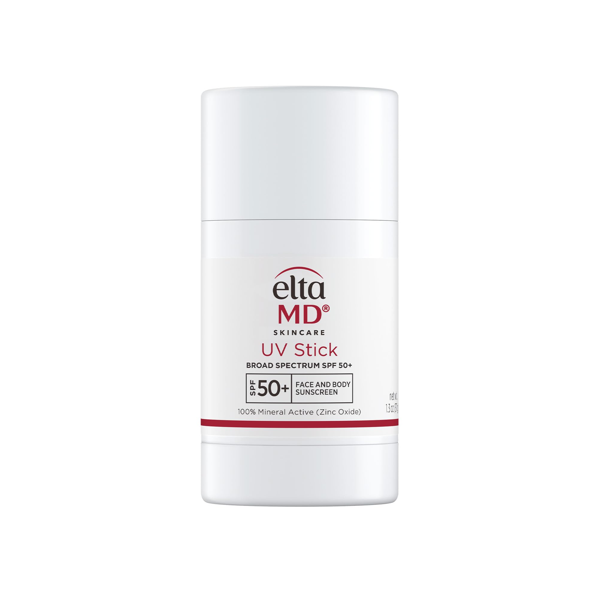 EltaMD UV Stick front packaging showing compact travel size and branding benefits