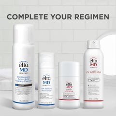 EltaMD UV Stick ingredient label highlighting zinc oxide mineral protection and antioxidants