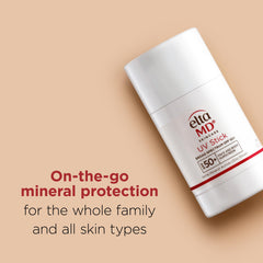 EltaMD UV Stick with cap off showing smooth glide applicator for quick touch-ups