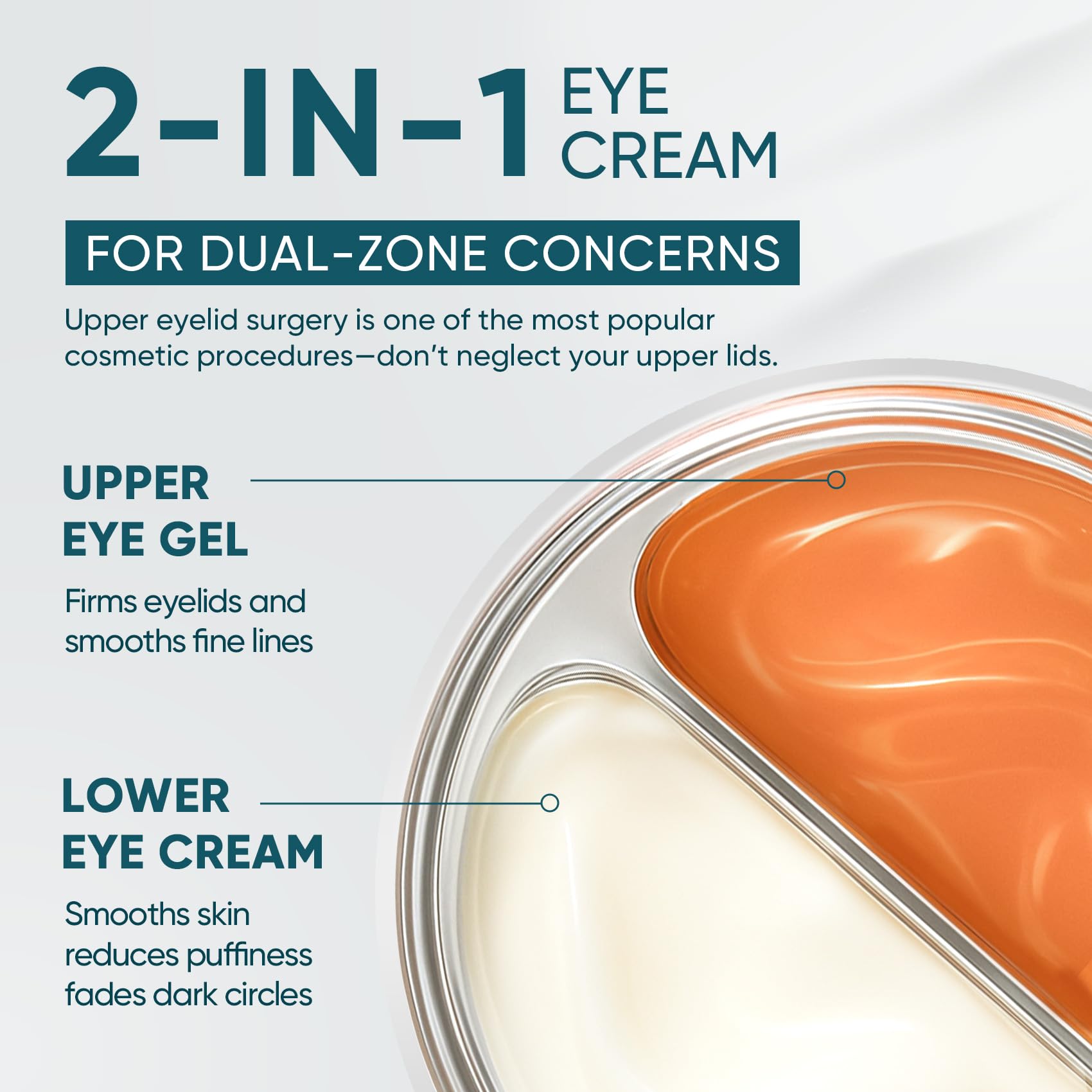 Elvira close-up of under-eye cream showing smoothing and de-puffing benefit